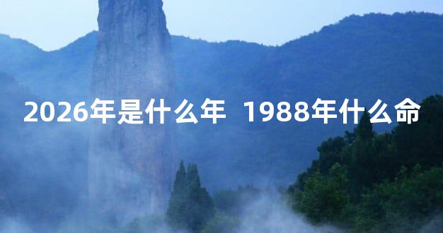 2026年是什么年  1988年什么命